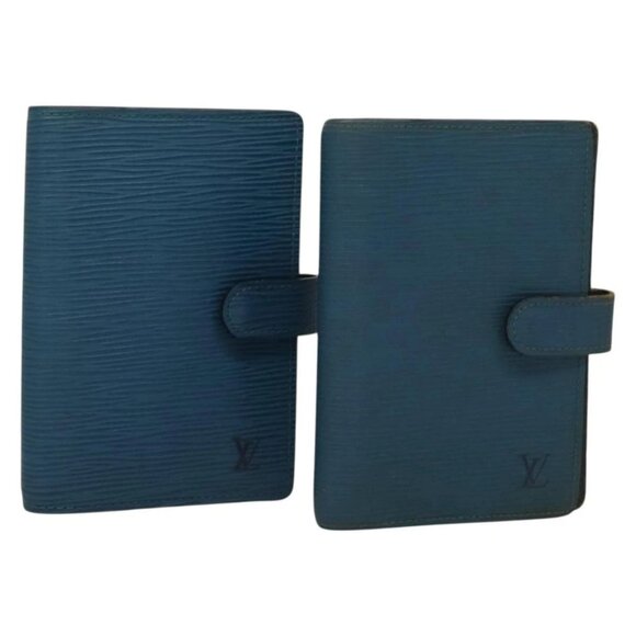 LOUIS VUITTON Epi Agenda PM Day Planner Cover 2Set Blue R20055 LV Auth 131566 - Picture 1 of 16